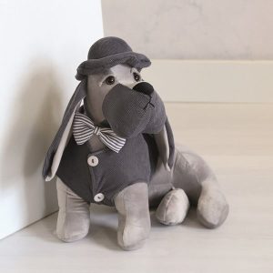 Dachshund Dog Door Stop Grey